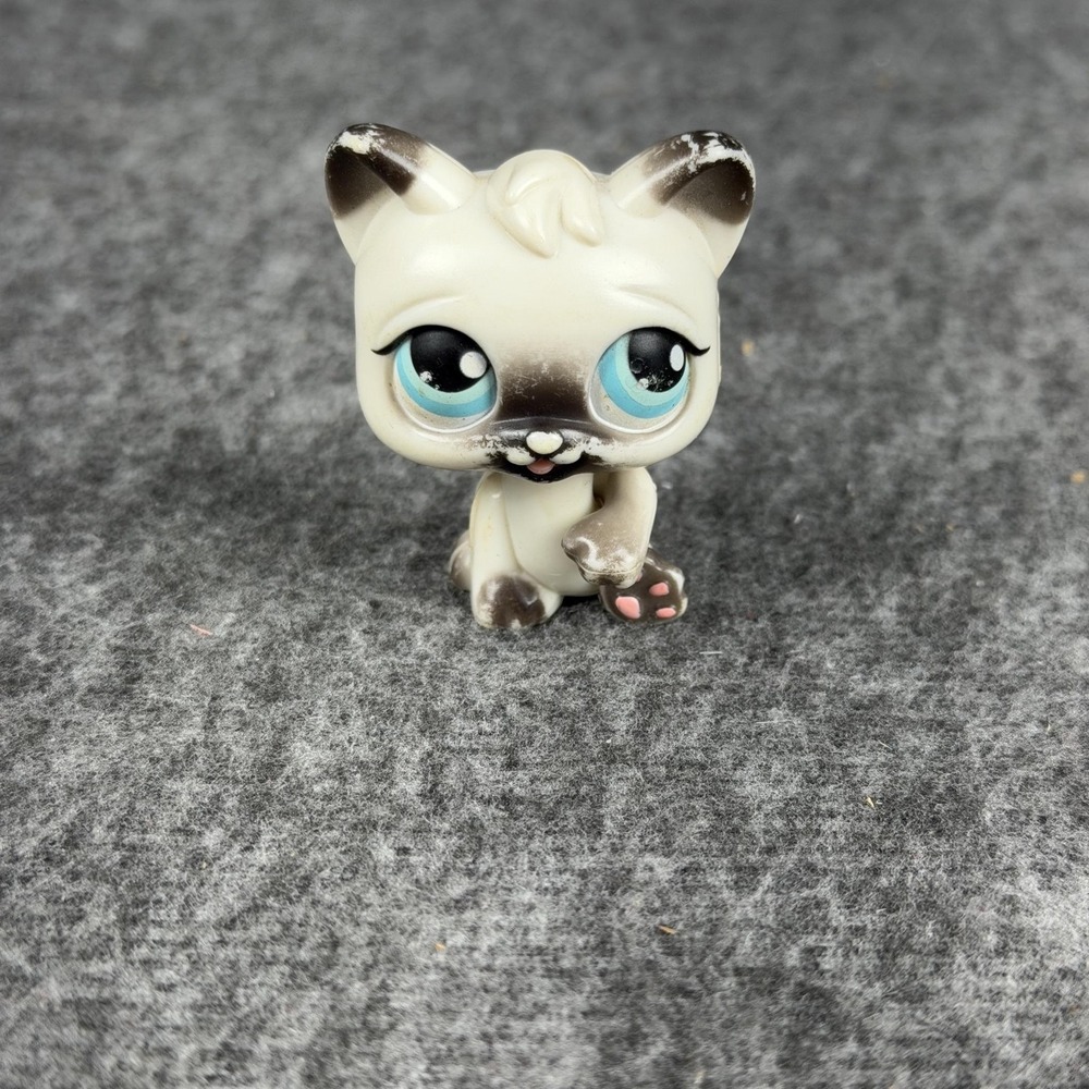 Littlest Pet Shop White‎ Siamese Cat PP1 Hasbro Blue Eyes 2005 LPS 1st gen Toy